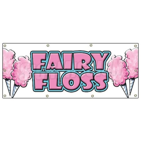 Signmission Fairy Floss Banner Heavy Duty 13 Oz Vinyl with Grommets Single Sided B-96 Fairy Floss